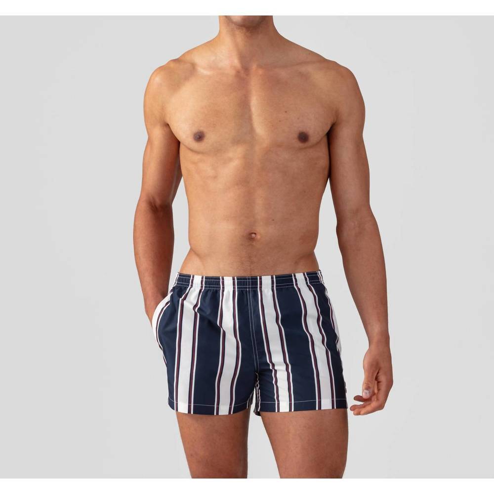 NEW RON DORFF vertical swim shorts in navy/white/red